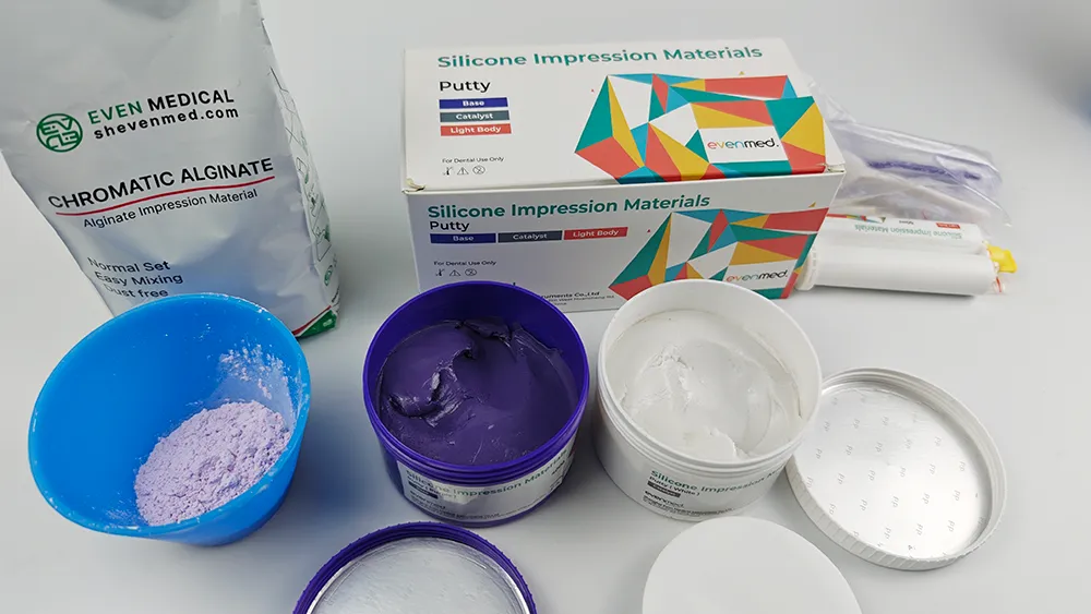 Alginate vs silicone impression materials visual comparison