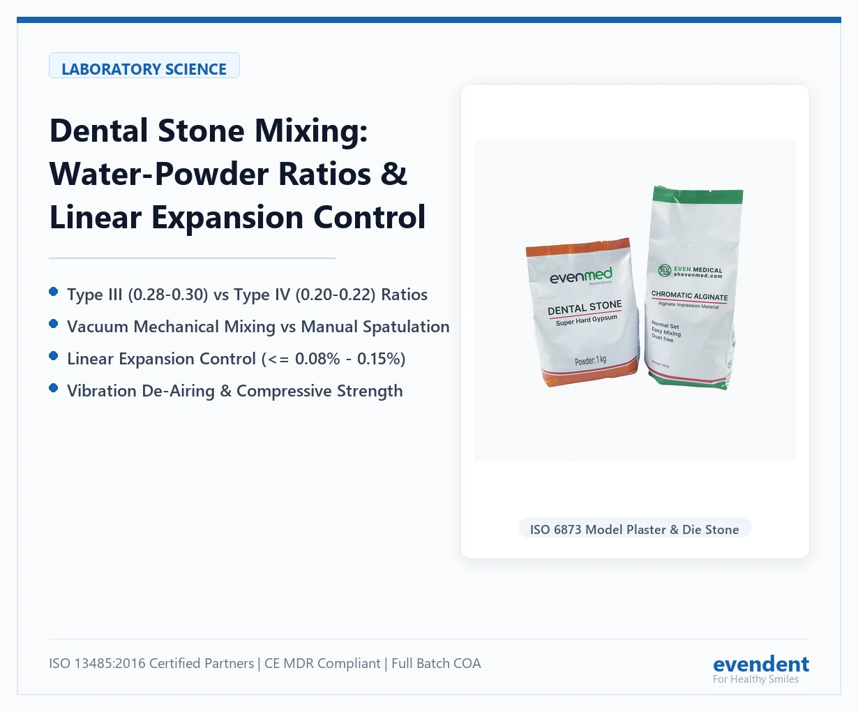 Dental Stone Mixing Ratios Water Powder and Linear Expansion Laboratory Guide - EvenDent
