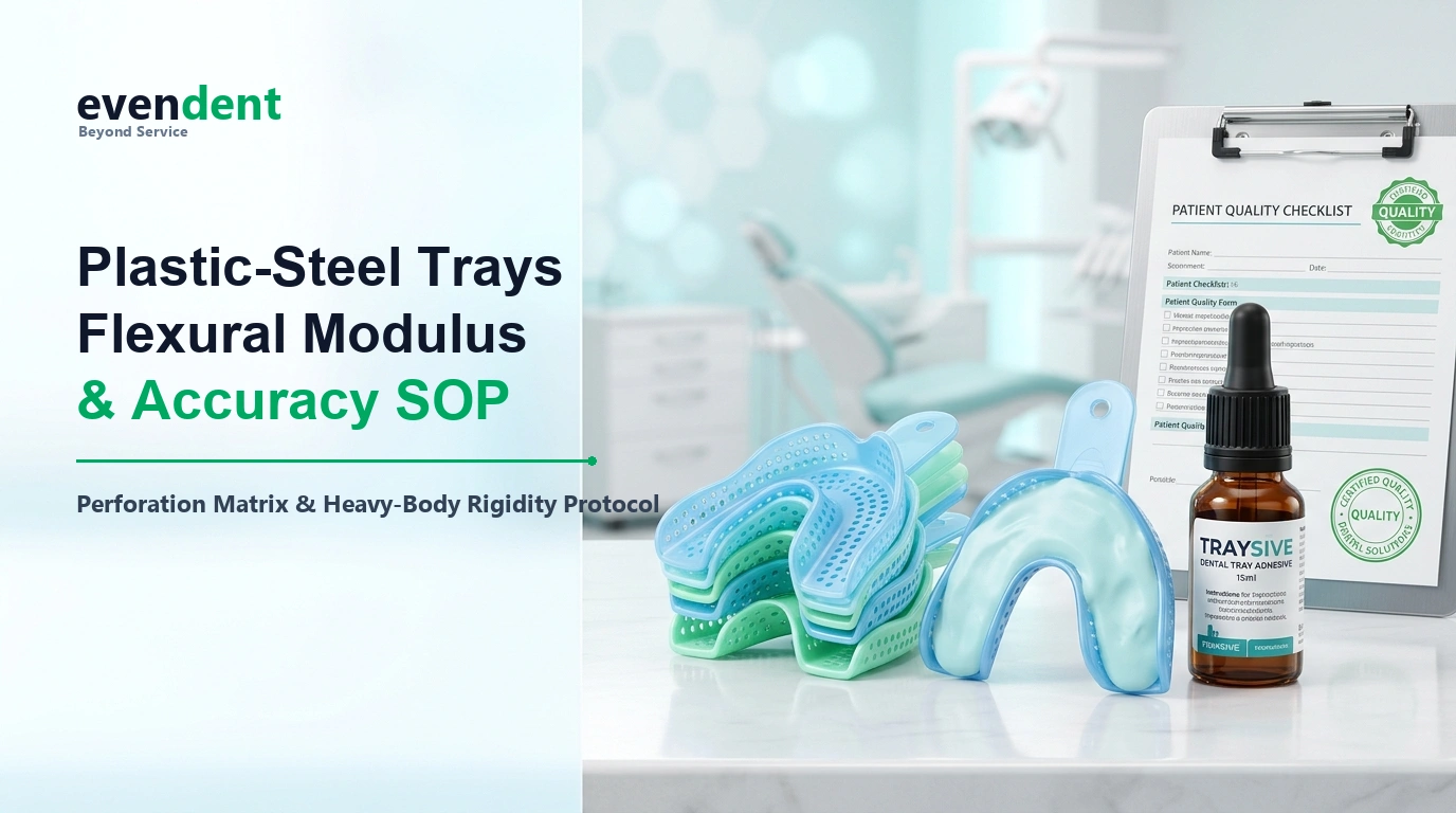 High flexural modulus plastic steel impression trays compared with standard plastic trays